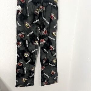 Jurassic Park Adult Gray Tie Dye Logo Pajamas Sleep Lounge Pants Size Medium NWT